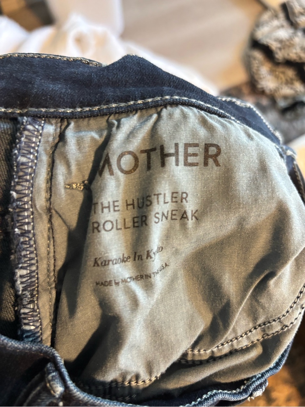 MOTHER Hustler Roller Sneak Blue Wide-Leg Women's Jeans - Picture 3 of 5